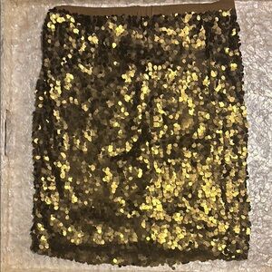 New York & Company Gold Sequin Mini Skirt